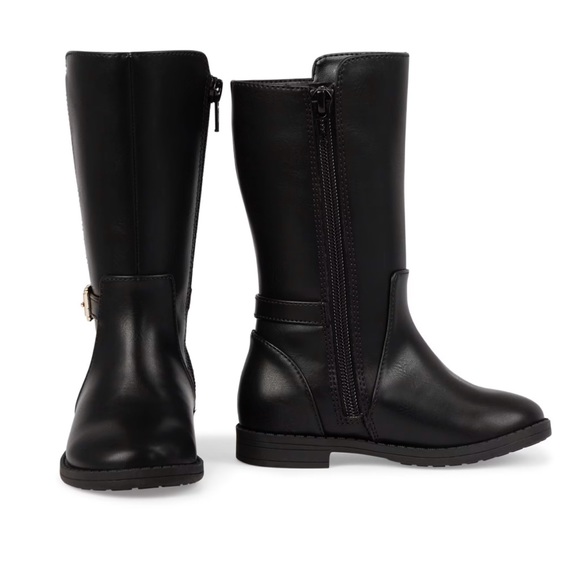 10c Toddler Girls Tall Riding Boots - Black - Picture 3 of 9